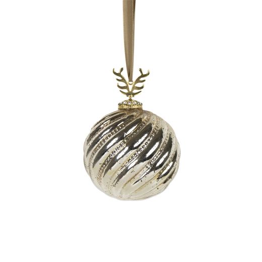 decoration ball antler gold 12cm