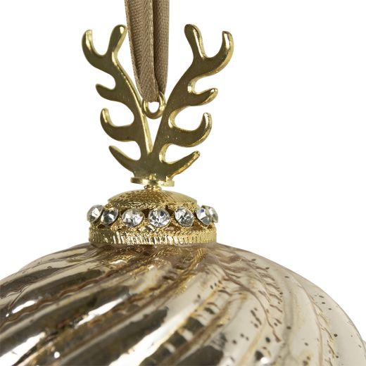 decoration ball antler gold 12cm