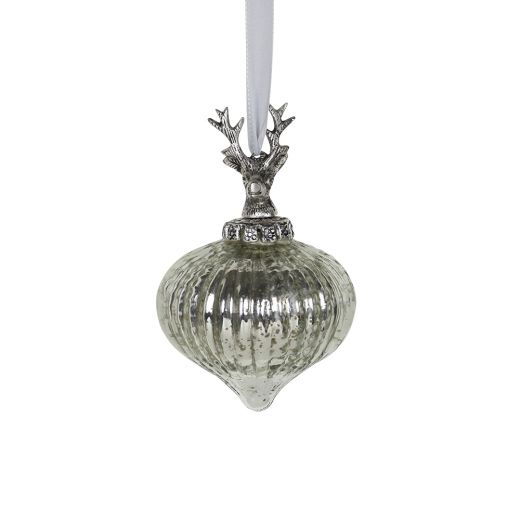 decoration ball antler silver 10cm