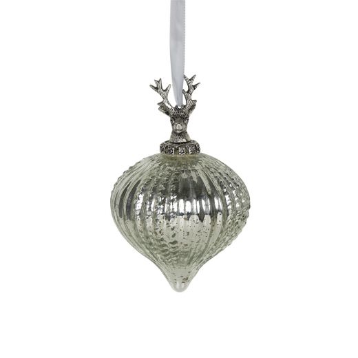 decoration ball antler silver 12cm