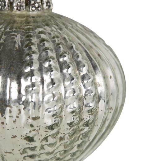decoration ball antler silver 12cm