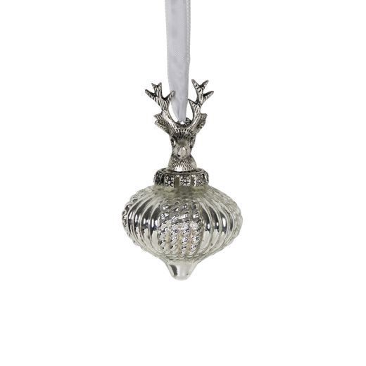 decoration ball antler silver 8cm