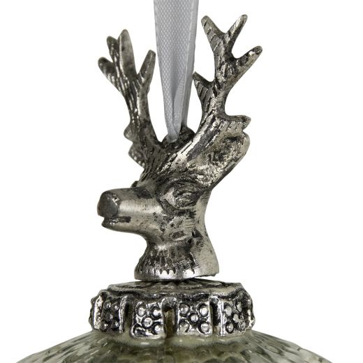 decoration ball antler silver 8cm