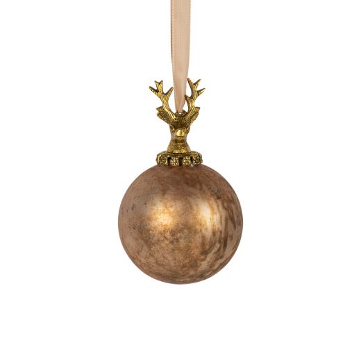 decoration ball deer antique brown 10cm