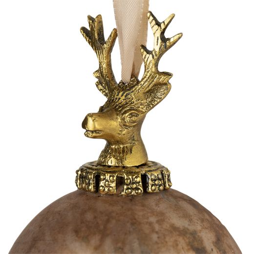 decoration ball deer antique brown 10cm