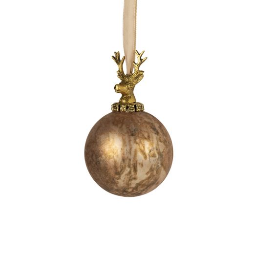 decoration ball deer antique brown 12cm
