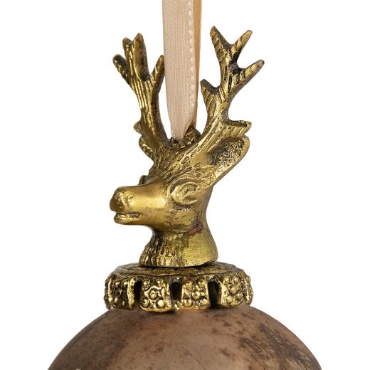 decoration ball deer antique brown 8cm