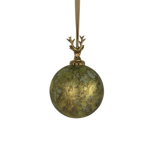 decoration ball deer antique green 12cm