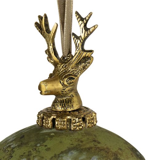 decoration ball deer antique green 12cm