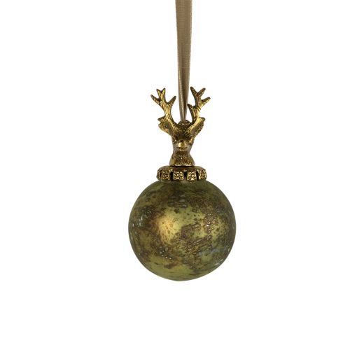 decoration ball deer antique green 8cm