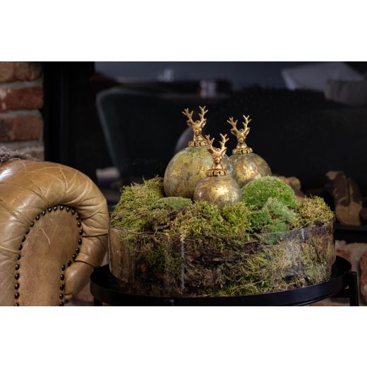decoration ball deer antique green 8cm