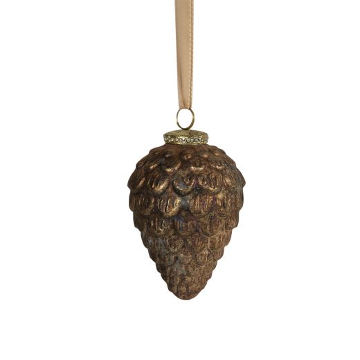 decoration pine cone antique brown 14cm
