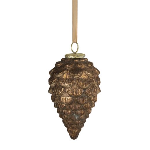 decoration pine cone antique brown 18cm