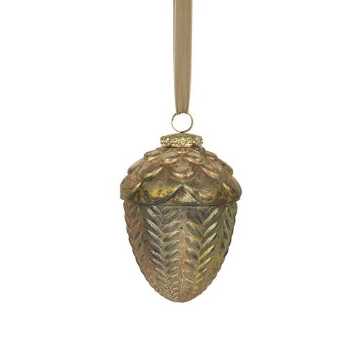 decoration acorn antique green 13cm