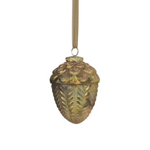 decoration acorn antique green 13cm