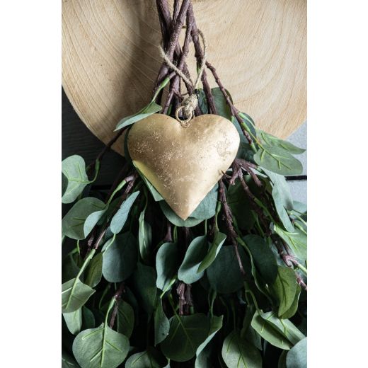 decoration heart gold 17cm