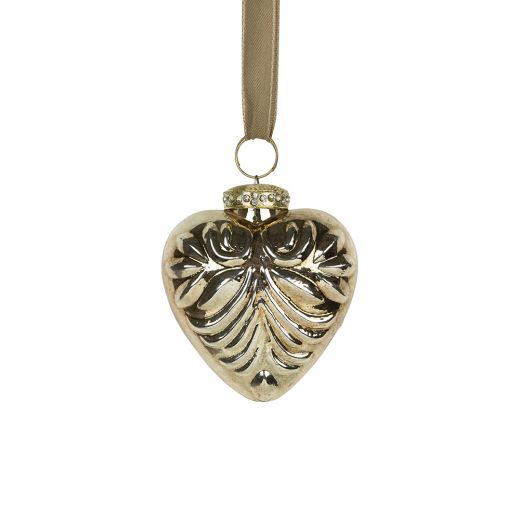 decoration heart gold 8cm