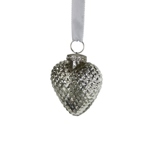 decoration heart silver 8cm