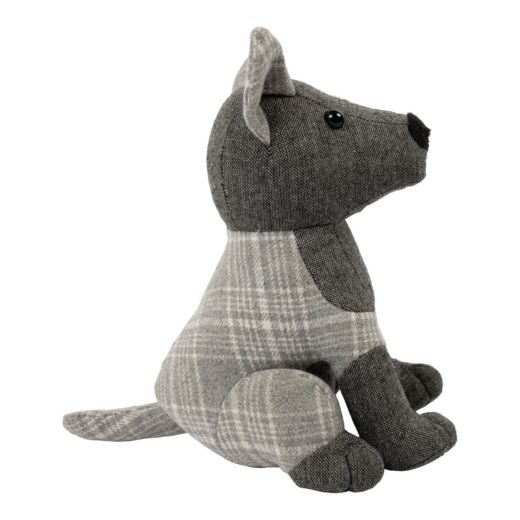 Door Stopper dog grey check