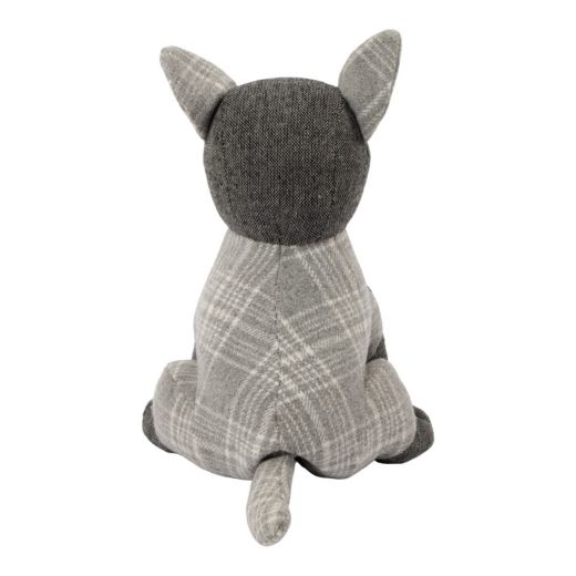 Door Stopper dog grey check
