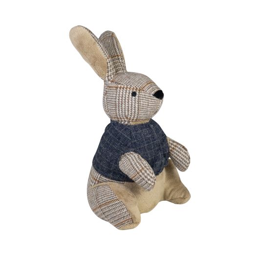 butée de porte lapin carreaux 31x15x23cm