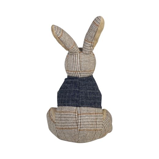 butée de porte lapin carreaux 31x15x23cm