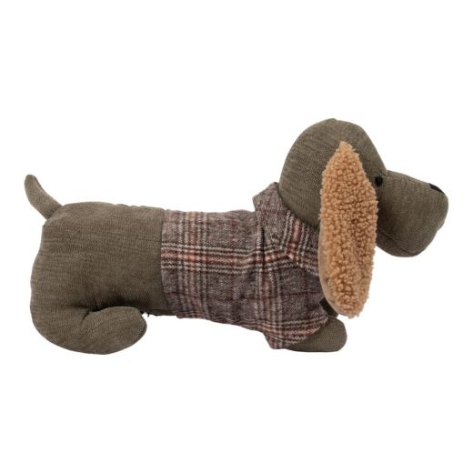 Door Stopper dachshund sweater green