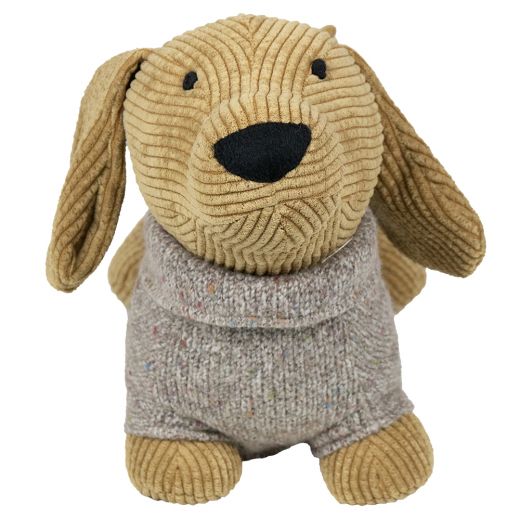 door stopper dachshund sweater ocher