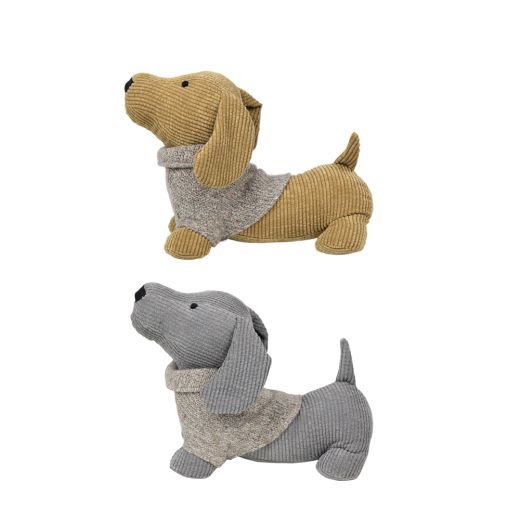 door stopper dachshund sweater ocher