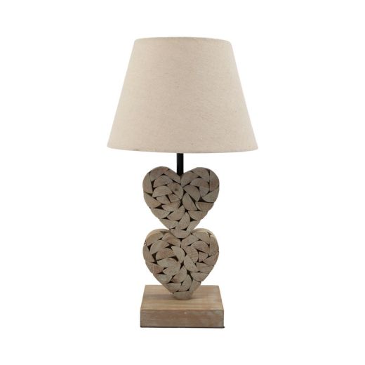 Lamp base 2 hearts 36cm