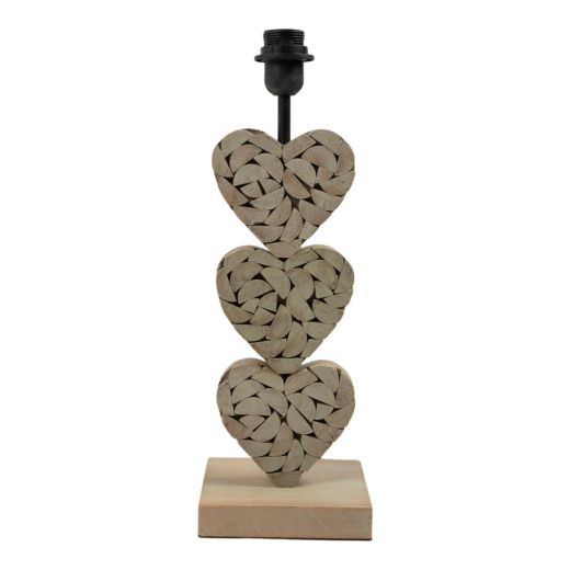 Lamp base 3 hearts 46,5cm