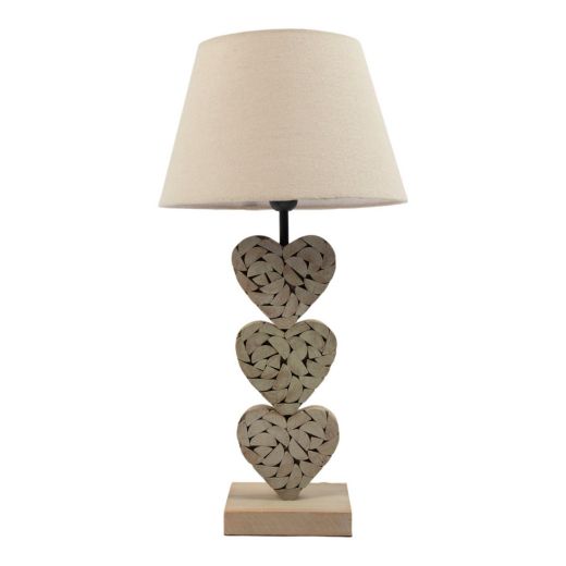 Lamp base 3 hearts 46,5cm