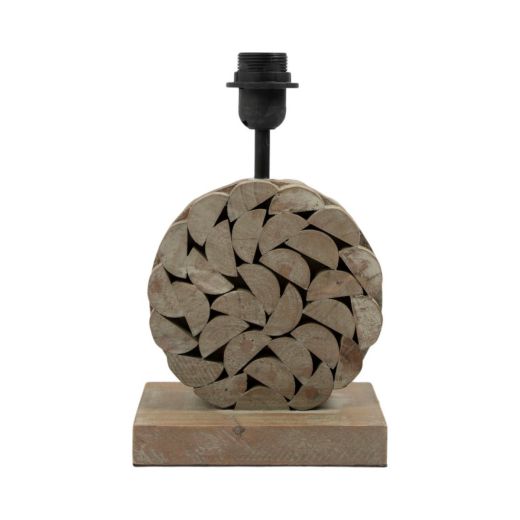 Lamp base round wood 31cm