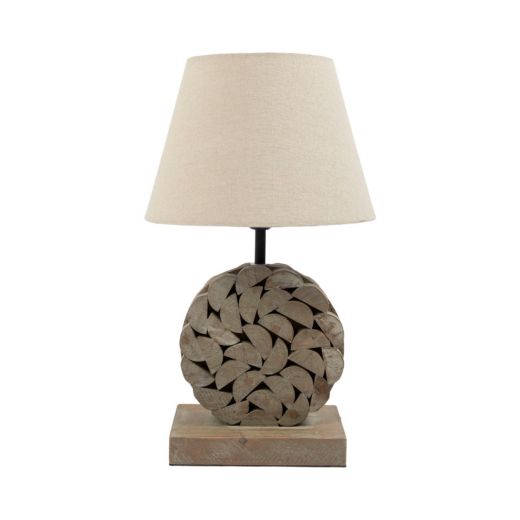 Lamp base round wood 31cm