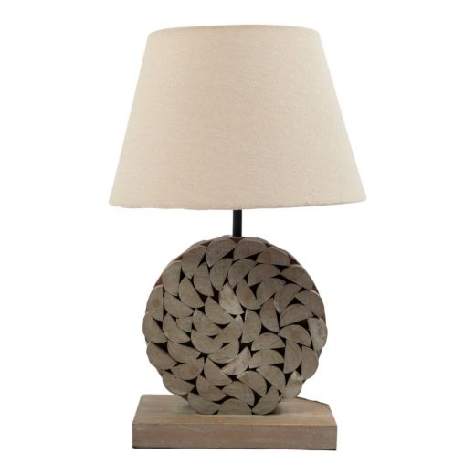 Lamp base round wood 36cm