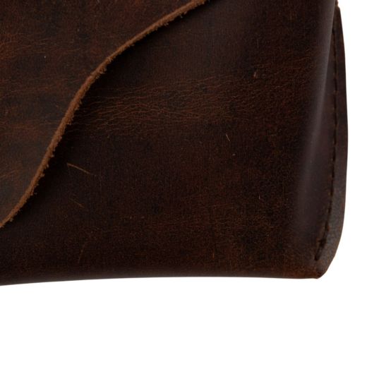 Étui à lunettes en cuir rouille antique (Bos taurus)