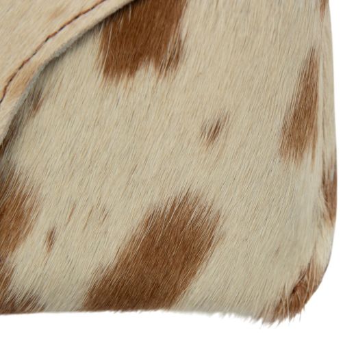 Étui à lunettes en cuir marron et blanc (Bos taurus)