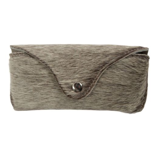 Étui à lunettes en cuir gris (Bos taurus)