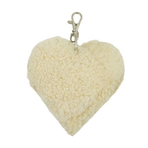 key chain sheep white heart 10cm (ovis aries)