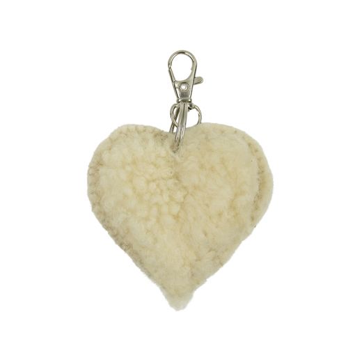 key chain sheep white heart 5cm (ovis aries)
