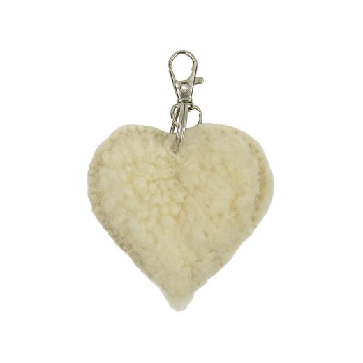 porte-clé mouton blanc coeur 5cm (ovis aries)