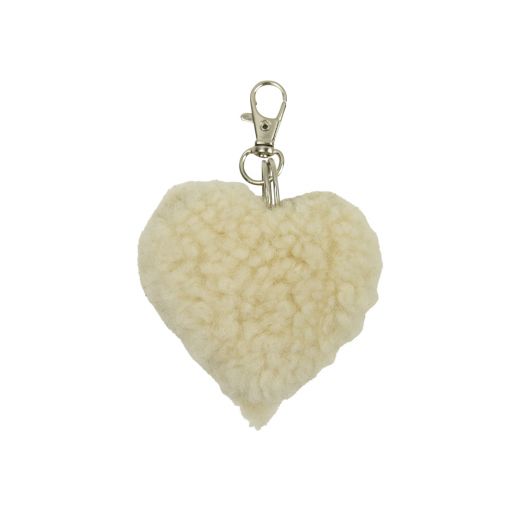 key chain sheep white heart 5cm (ovis aries)