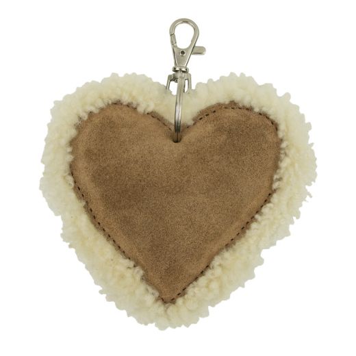 key chain scheep white heart leather 10cm (bos taurus taurus)