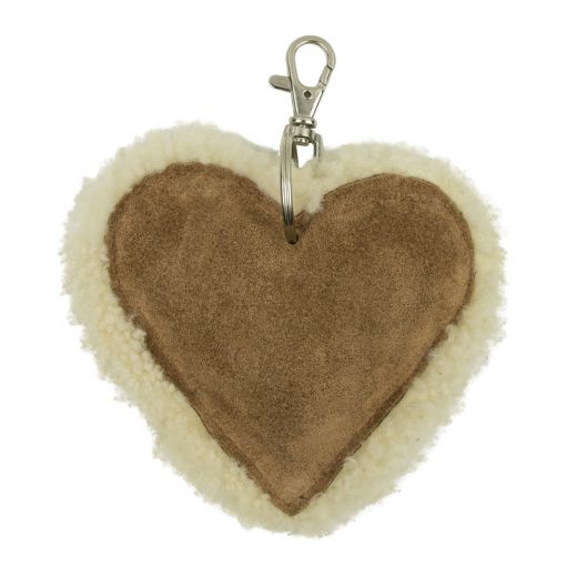 key chain scheep white heart leather 10cm (bos taurus taurus)