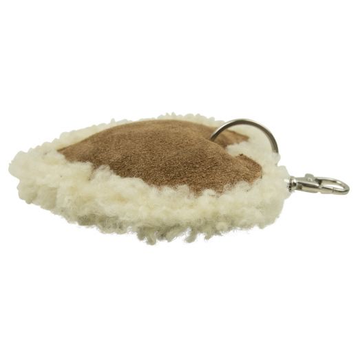 key chain scheep white heart leather 10cm (bos taurus taurus)