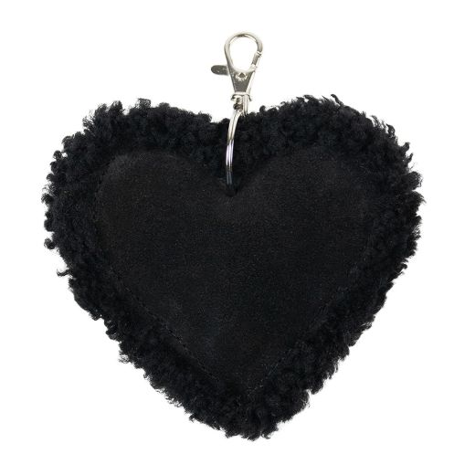 schaap zwart sleutelhanger hart leer 10cm
