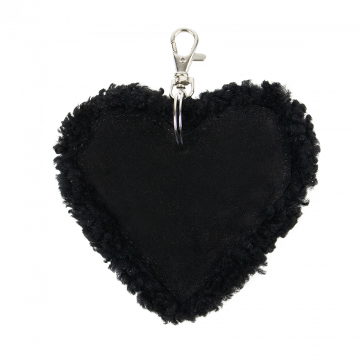 sheep black key chain heart leather 10cm (bos taurus taurus)