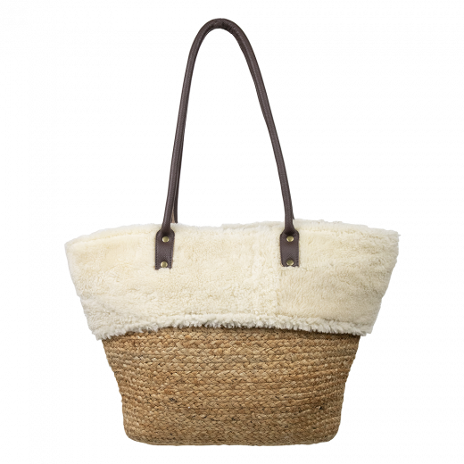 sheep white shoulder bag jute 50cm (ovis aries)