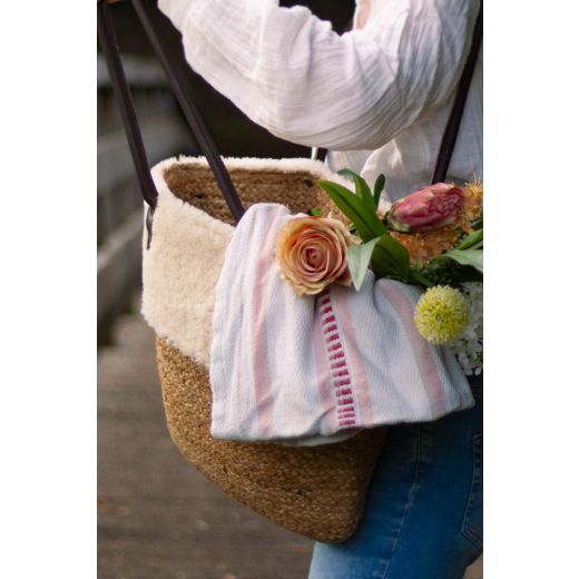 schaf weiss jute schultertasche 50cm (ovis aries)