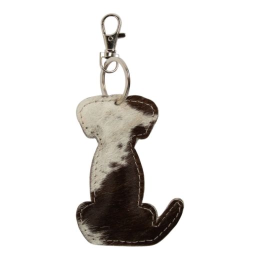 Porte-clés chien noir et blanc (Bos taurus)